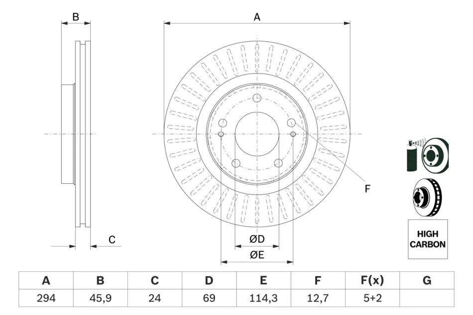 Передний тормозной диск bosch 0986479E76
