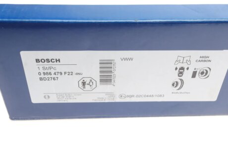 Передній гальмівний (тормозний) диск bosch 0986479F22
