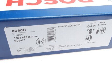 Передний тормозной диск bosch 0 986 479 H34