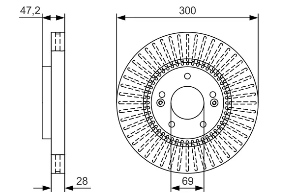 Передний тормозной диск bosch 0 986 479 U43
