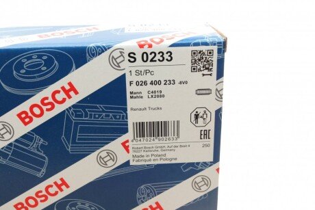 Повітряний фільтр bosch F 026 400 233