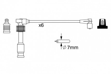 Высоковольтные провода для свечей зажигания bosch 0 986 357 050