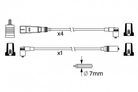 Высоковольтные провода для свечей зажигания bosch 0 986 356 342