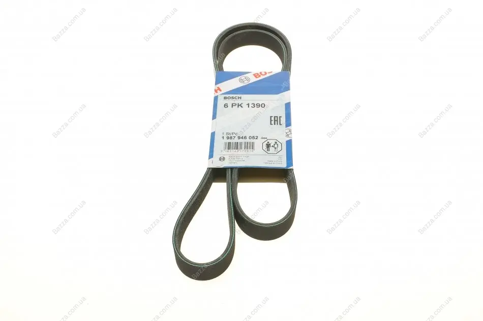 Ремень 6РК-1390 генератора ГАЗ 3110 с ГУР ДВС 406 (пр-во) bosch 1987946052