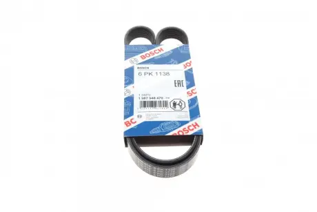 Ремень п-клиновой 6pk1138 (пр-во) bosch 1987948479