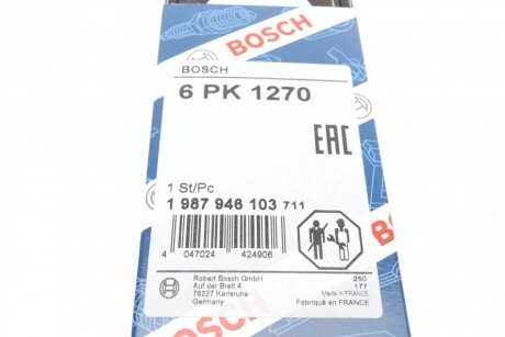 Ремень пклиновый 6 рк 1270 bosch 1987946103