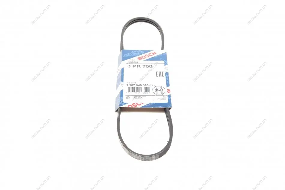 Ремень поликлиновой 3PK750 bosch 1 987 948 363