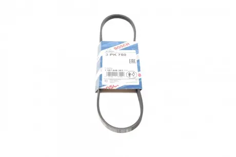 Ремень поликлиновой 3PK750 bosch 1 987 948 363