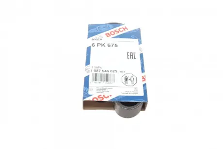 Ремень поликлиновой 6PK675 NISSAN Micra 1,0/1,3/1,4 92-02 bosch 1987946025
