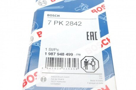 Ремень зубчатый, комплект bosch 1987948499