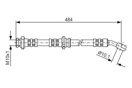 Шланг гальмівний передній bosch 1987476801 на Ниссан Almera n15