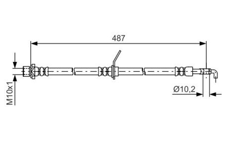 Шланг гальмівний задній bosch 1987481633 на Тойота Авенсис т22