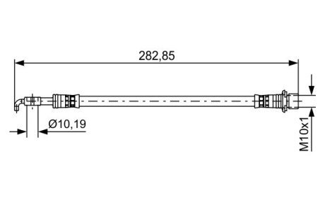 Шланг гальмівний задній bosch 1987481643 на Тойота Ярис