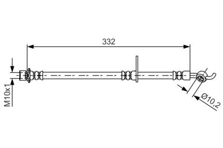 Шланг тормозной задний bosch 1987481655 на Тойота Аурис
