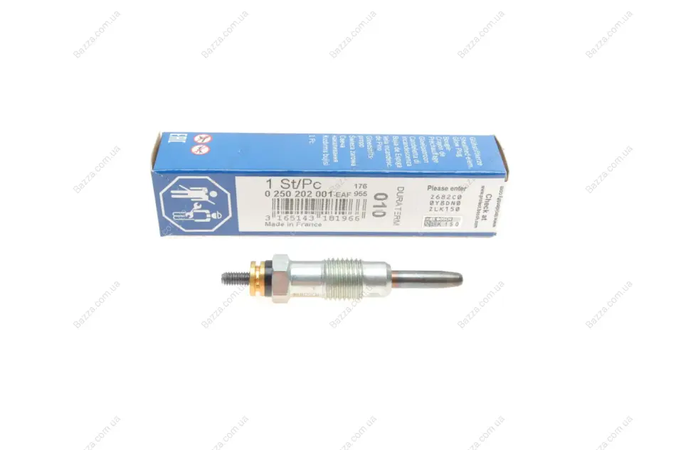 Свеча накаливания GLP010 FORD ESCORT 1.8 TD, RENAULT MASTER II 2.5, 2.8 95-03 (пр-во BOSCH) bosch 0 250 202 001