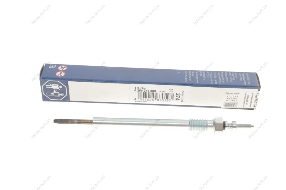 Свічка розжарювання bosch 0250213006