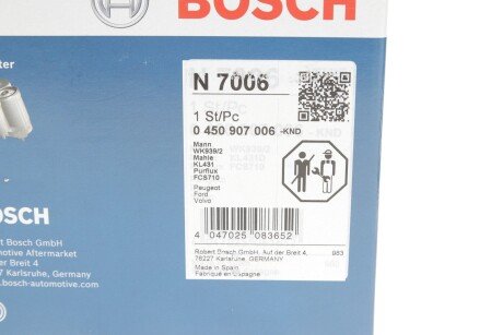 Топливный фильтр bosch 0 450 907 006