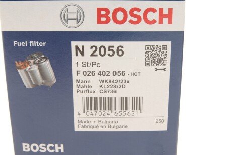 Топливный фильтр bosch F026402056
