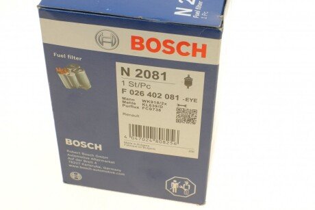 Топливный фильтр bosch F026402081