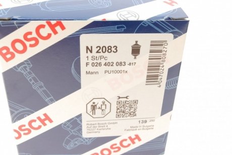 Паливний (топливный) фільтр bosch F026402083