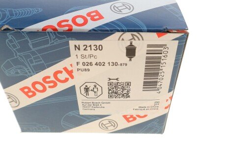 Паливний (топливный) фільтр bosch F026402130