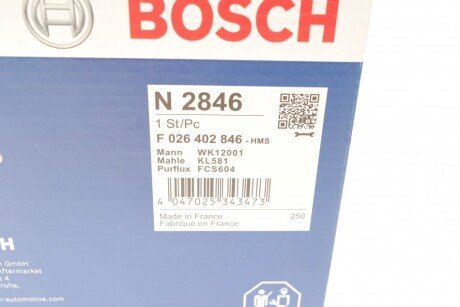 Топливный фильтр bosch F 026 402 846