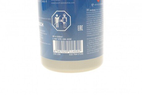 Тормозная жидкость 0.5л (DOT 4) bosch 1987479106