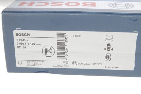 Тормозной диск bosch 0 986 478 196