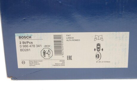 Тормозной диск bosch 0986478341