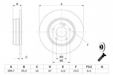 Задний тормозной диск bosch 0986478626