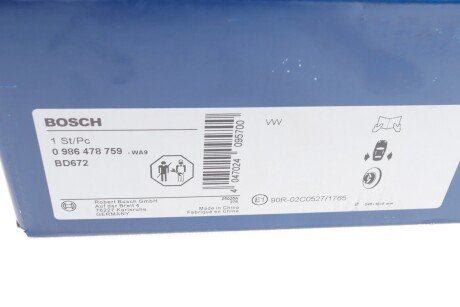 Тормозной диск bosch 0986478759