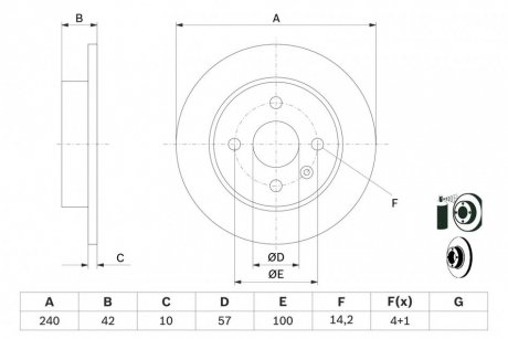 Задній гальмівний (тормозний) диск bosch 0986478882