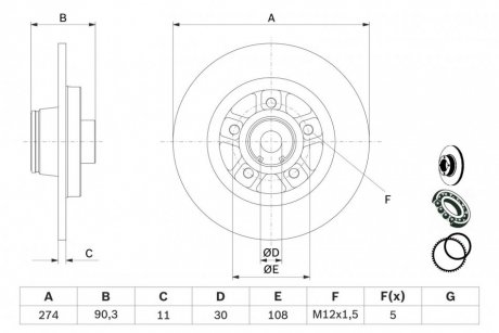 Тормозной диск bosch 0986479015