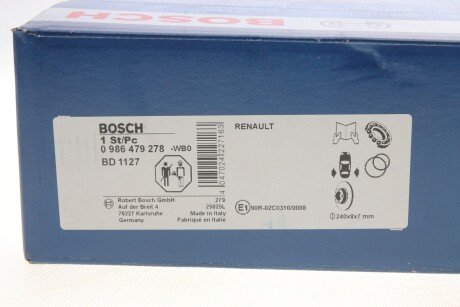 Тормозной диск bosch 0 986 479 278