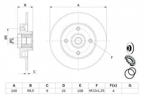 Тормозной диск bosch 0 986 479 279