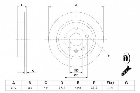 Тормозной диск bosch 0986479513