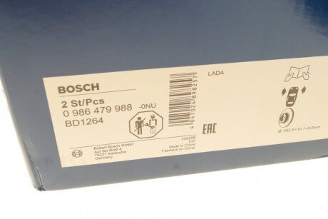 Тормозной диск bosch 0986479988
