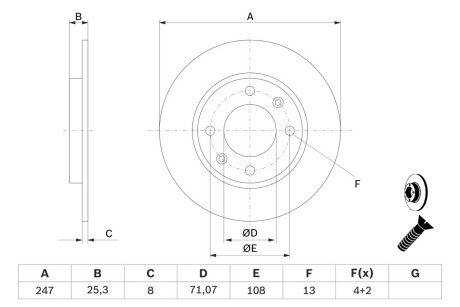 Тормозной диск bosch 0 986 479 B35