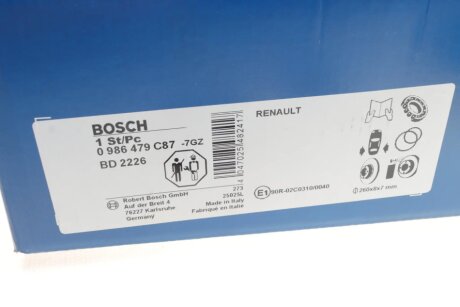 Тормозной диск bosch 0986479C87