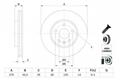 Передній гальмівний (тормозний) диск bosch 0986479D92