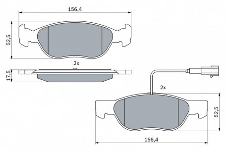 Передні тормозні (гальмівні) колодки bosch 0 986 424 362