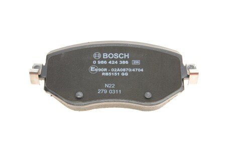 Тормозні (гальмівні) колодки bosch 0 986 424 386