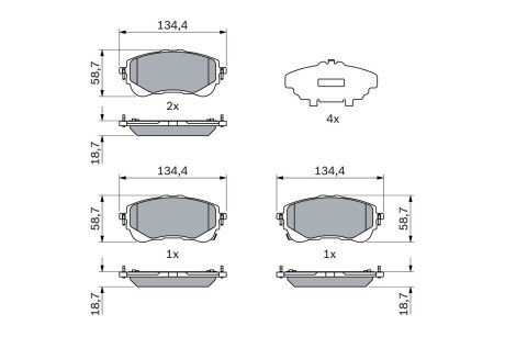 Тормозні (гальмівні) колодки bosch 0 986 424 898