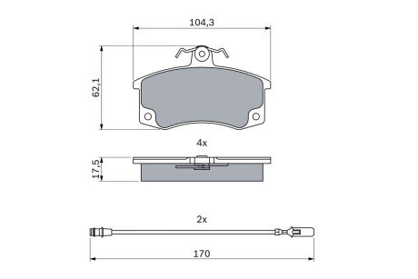 Тормозні (гальмівні) колодки bosch 0986424928