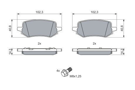 Тормозные колодки bosch 0986460049