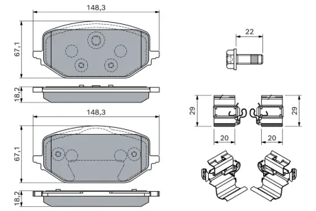 Тормозні (гальмівні) колодки Bosch 0986460165