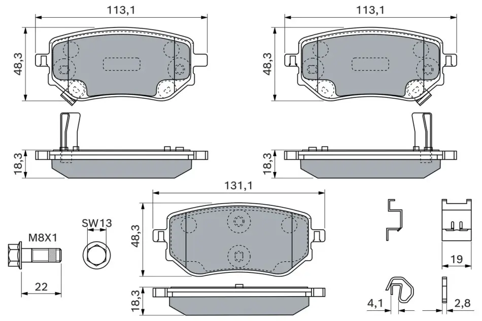 Тормозные колодки bosch 0986460242