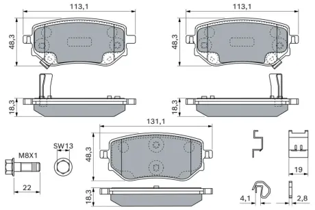 Тормозные колодки bosch 0986460242 Ниссан Нп 300