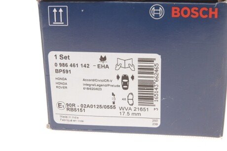 Тормозные колодки bosch 0986461142