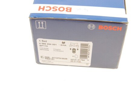 Тормозные колодки bosch 0986494001